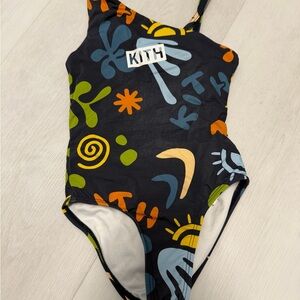 KITH Kids One-Piece Swimsuit - Navy with Multicolor Accents